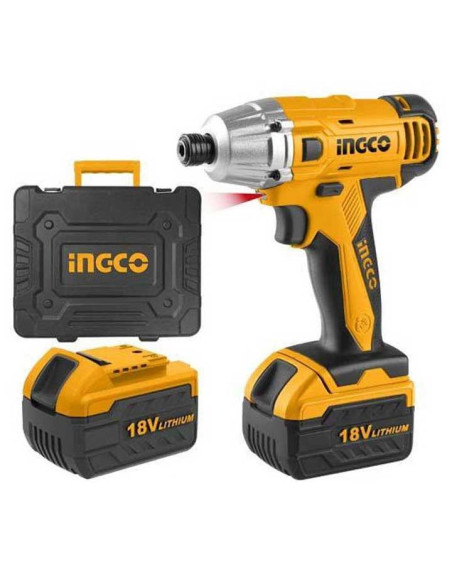  Visseuse à choc li-ion sans fil 18v + 47 accessoires + 2 batteries - INGCO INGCO - OUTILLAGE ELECTROPORTATIF 