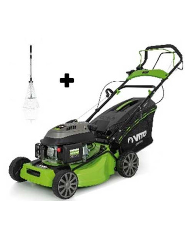  TONDEUSE THERMIQUE AVEC TRACTION 5CV - 139CC - 500MM + Balai à gazon  - VITO VITO - JARDINAGE 