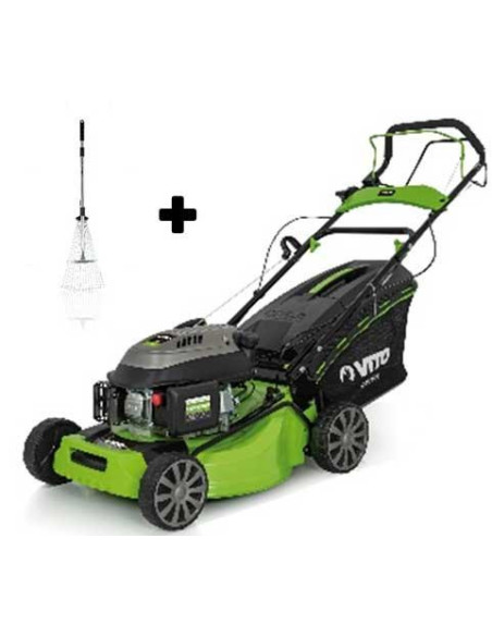  TONDEUSE THERMIQUE AVEC TRACTION 5CV - 139CC - 500MM + Balai à gazon  - VITO VITO - JARDINAGE 