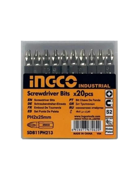 Set de 20 embouts PH2 25mm - INGCO INGCO - OUTILLAGE ELECTROPORTATIF 