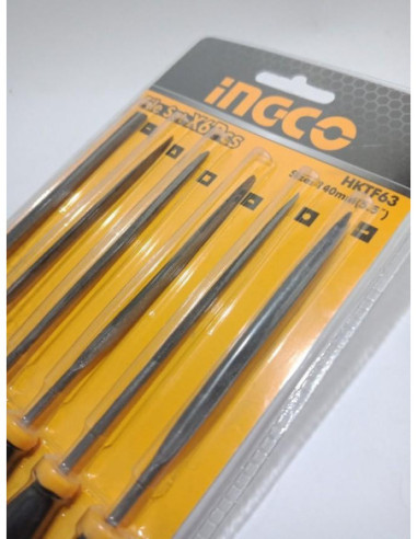 Set de 6 limes acier 140mm - ingco INGCO - DROGUERIE 