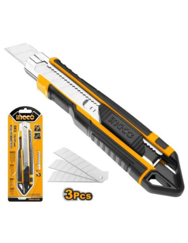  Cutter 18mmx100mm 3 lames: 169mm - INGCO INGCO - OUTILLAGE ELECTROPORTATIF 
