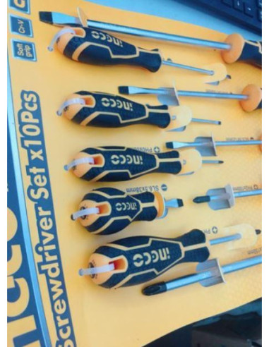  Set de 10 tournevis  - INGCO INGCO - DROGUERIE 