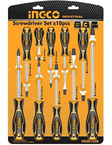  Set de 10 tournevis  - INGCO INGCO - DROGUERIE 