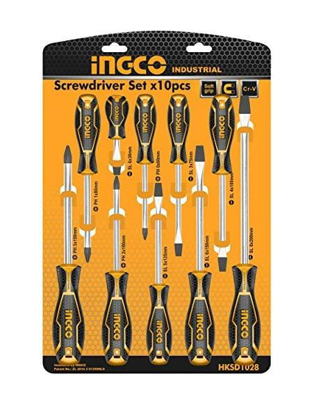  Set de 10 tournevis  - INGCO INGCO - DROGUERIE 
