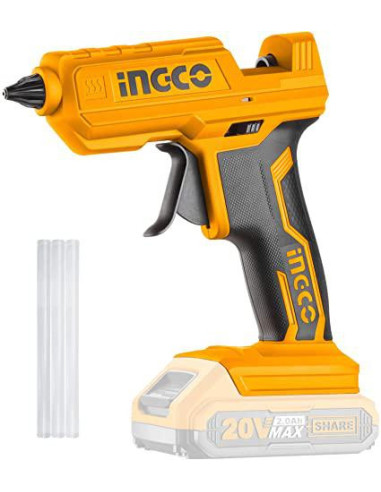  Pistolet à colle 20v (sans batterie/sans chargeur)+3pcs - INGCO INGCO - DROGUERIE 