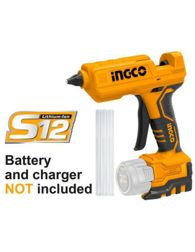 Pistolet à colle 12V 2 batteries (chargeur non inclus) INGCO - Nos catégories 