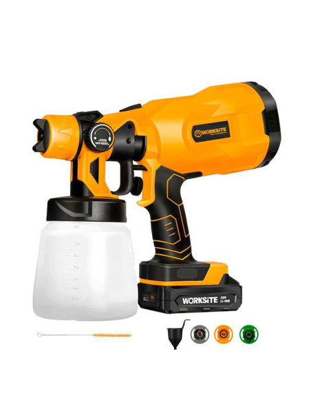 PISTOLET À PEINTURE SANS FIL 20V BATTERIE WORKSITE WORKSITE - Peinture 