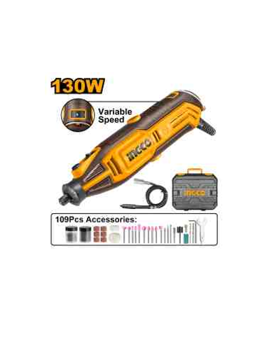 Mini perceuse + 52 accessoires en coffret 130W - INGCO - nadaf.ma