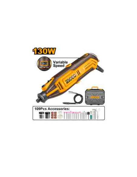 Mini perceuse + 52 accessoires en coffret 130W - INGCO - nadaf.ma