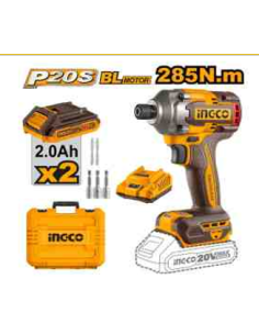 Visseuse à choc li-ion sans fil 18v + 47 accessoires + 2 batteries - INGCO