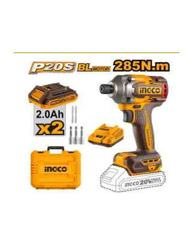 Visseuse à choc li-ion sans fil 18v + 47 accessoires + 2 batteries - INGCO