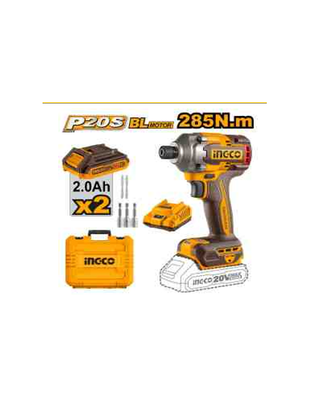 Visseuse à choc li-ion sans fil 18v + 47 accessoires + 2 batteries - INGCO