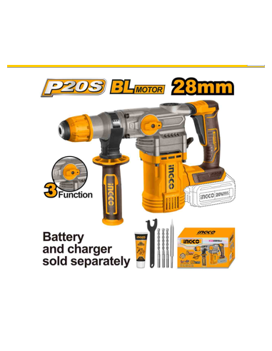 Marteau perforateur SDS Plus 20V 28mm+6access