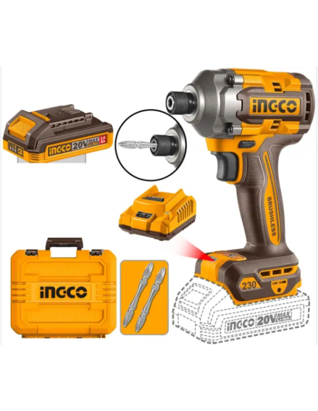VISSEUSE A CHOC 20V 230N/M INGCO