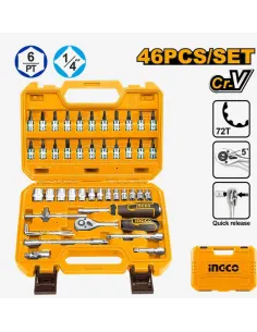 Malette de Douilles 46 Pcs 1 / 4