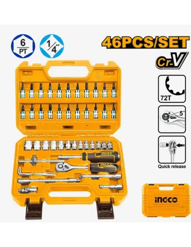 Malette de Douilles 46 Pcs 1 / 4