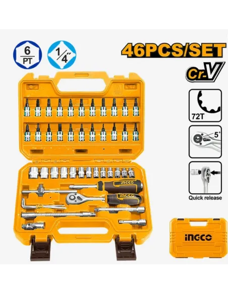 Malette de Douilles 46 Pcs 1 / 4