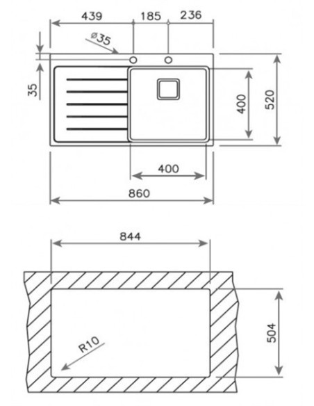  LAVABO ÉVIER ZENIT R15 1B 1E 86 TEKA TEKA - SALLE DE BAIN ET WC 