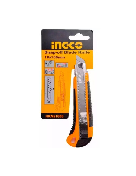  Couteau à lame 18mmx100mm - INGCO INGCO - DROGUERIE 