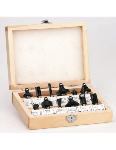 Set de fraisage en caisse bois de 12 pièces  -Einhell EINHELL - OUTILLAGE ELECTROPORTATIF 